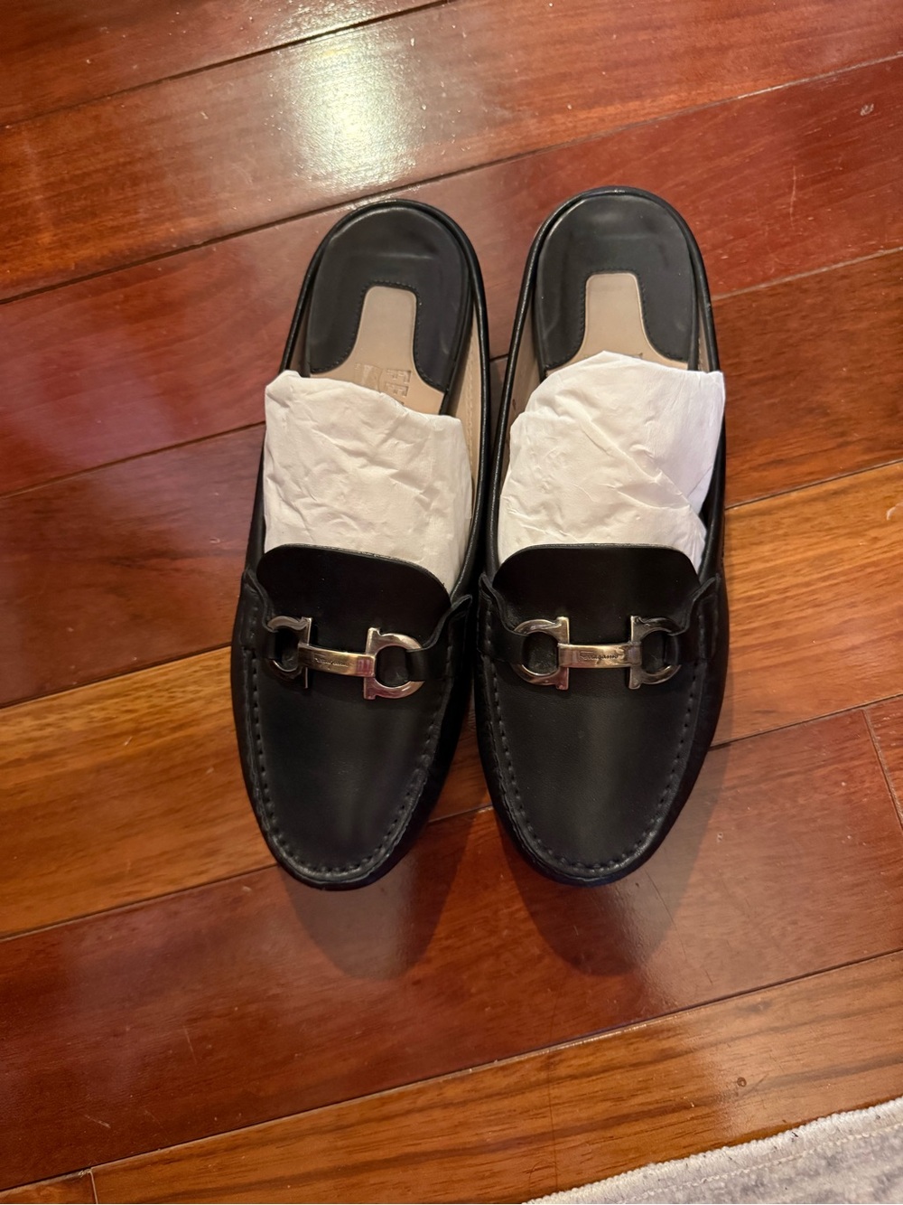 Ferragamo Leather Loafer Mules